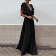 thumbnail image 2 of Ketyyh-chn99 Robes de Printemps pour Femmes 2024 Robes de Soirée pour Mariage Longue Robe de Soirée Dos Nu Col en V Élégante Robe de Cocktail pour Fête Noir,P, 2 of 5