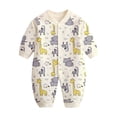 thumbnail image 1 of Fall/Winter Clothes, HVOBBTY Kid's Fashion Long Sleeve Soft Romper, Child Printing Born Button-Neck Long Sleeved Long Rompers Yellow 59, 1 of 4