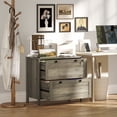 thumbnail image 2 of HOMCOM 2 Drawer Filing Cabinet with Lock, Hanging Bar, Weathered Grey Oak, 2 of 10