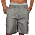 thumbnail image 1 of DPTALR Summer Men's Casual Shorts Low Waist Solid Multi Pocket Capris, 1 of 2