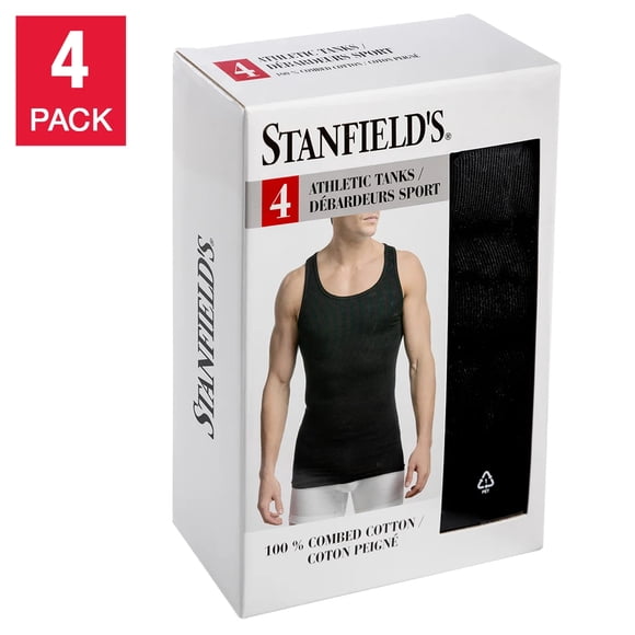 Stanfield's Débardeur Athlétique pour Homme, Lot de 4, Noir, Moyen