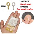 thumbnail image 4 of EcoNesxp Silver Gold Hardware Small Screw Eye Pin 8mm, 4 of 4