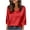 Red, variant on BLVB Satin Blouses for Women Silky Shirts V Neck 3/4 Sleeve Business Casual Loose Office Work Tops Spring Summer Clothes