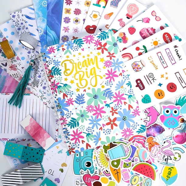 Kit Journal Créatif MyrkalaToy – 155 Pièces – Cadeau Fille 8-14 Ans – Rose – DIY