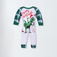 thumbnail image 3 of Family 2 Pieces Pajamas Set Crew Neck Dinosaur Printed Daily Suit (Green S Dad), 3 of 9