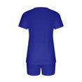 thumbnail image 4 of Ensemble de Pyjama d'Intérieur Confortable pour Femmes 2 Pcs, Col en V, Manches Courtes, Ensemble de Sport, 4 of 7