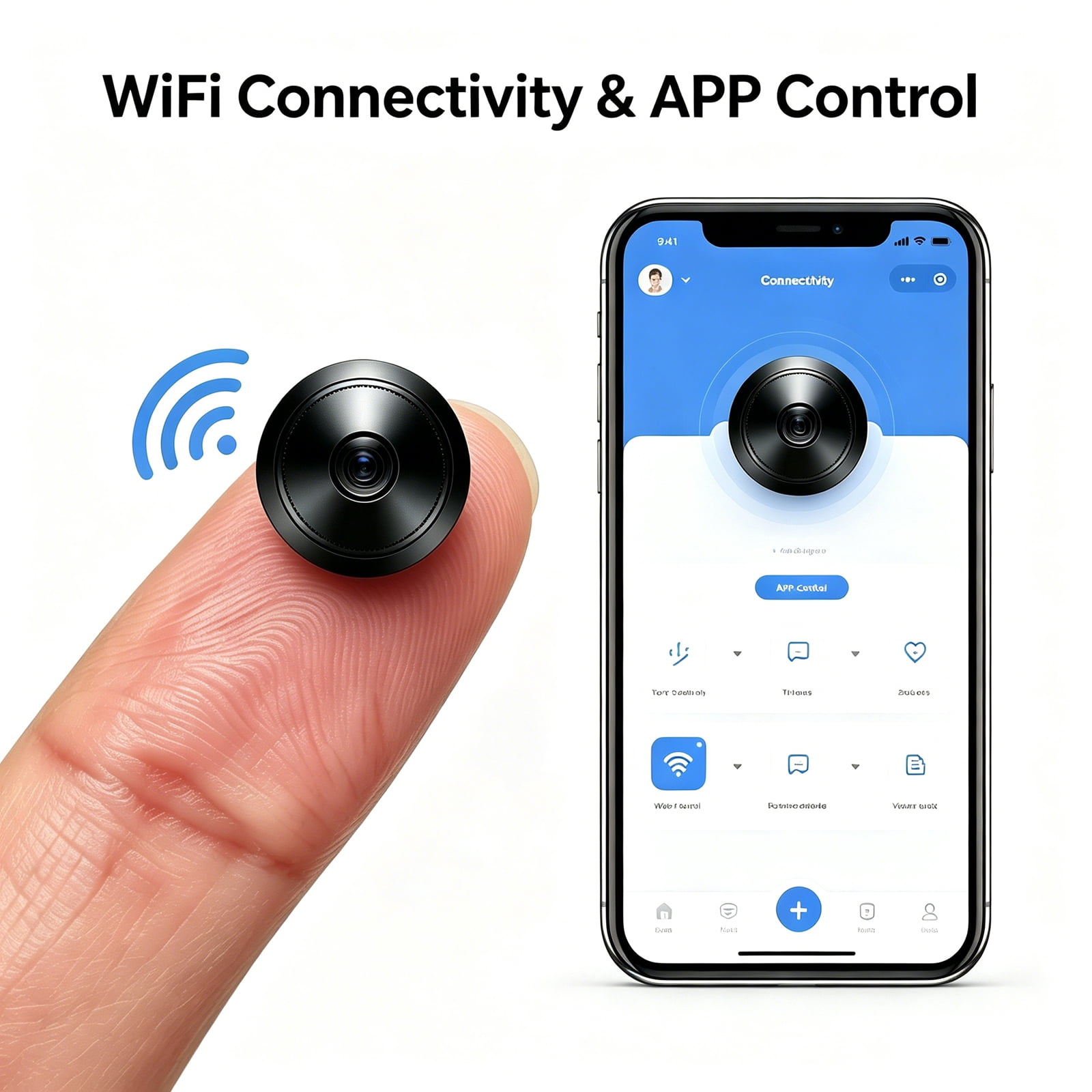 1080P HD Visible Indoor WiFi Home Surveillance Camera with Night Vision, Two-Way Talk, Motion Alert, Remote APP Access for Legal Pet & Baby Household Monitoring