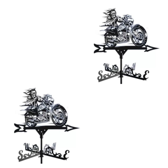 maskred Retro Metal Weather Vane Sturdy And Durable Ornament With Unique Death God death 2Set