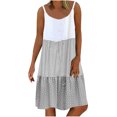 thumbnail image 2 of Ovzne Robes d'Été pour Femmes Robe Femme Mode pour Dames à Rayures et Pois Imprimé Col Rond Robe à Bretelles Ajustables Robe de Vacances Imprimée Liquidation, 2 of 5