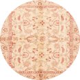 thumbnail image 1 of Ahgly Company Tapis d'Intérieur Rond Abstrait Kaki Or Oriental, 4 Pieds Rond, 1 of 6