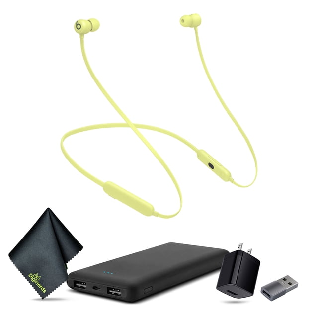 Beats Écouteurs Intra-Auriculaires Sans Fil Flex (Jaune) Ensemble + Accessoires