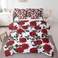 thumbnail image 1 of Red Rose 7 Piece Comforter Set Full Bed In A Bag,Romantic Floral Bedding Sets Garden Flower Sheet Set With Comforter,Botanical Leaf Bed Set, 1 of 5