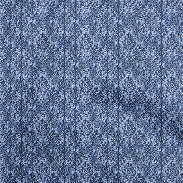 oneOone Viscose Chiffon Medium Blue Fabric Asian Dabu Print Craft Projects Decor Fabric Printed By The Yard 42 Inch Wide