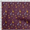 thumbnail image 4 of Soimoi Musical Instruments Print,Cotton Poplin, Sewing Fabric Sold by The Yard 42 Inch Wide,Sewing Craft Quilting/Quilt Making Fabric, Wine, 4 of 5