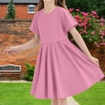 thumbnail image 4 of NTACZA Robes Filles Décontractées Midi à Manches Courtes Robes T-Shirt Enfants Amples Fluides Robe de Plage 4 Ans, 4 of 7