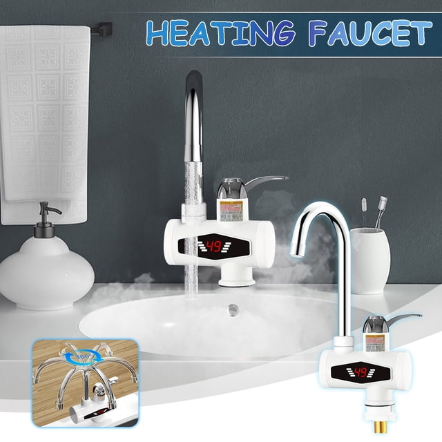 Agiferg Robinet Chauffant Électrique Instantané Sans Réservoir pour Cuisine, Chauffage Rapide avec Affichage Numérique LED