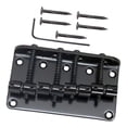 thumbnail image 2 of 80mm 4 Strings Bass Bridge Tailpiece Metal Replacement Saddle Bridge with Screws Black, 2 of 8