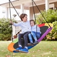 thumbnail image 2 of Patiojoy 60" Flying Saucer Tree Swing Set Outdoor Oval Swing Adjustable Hanging Ropes for Kids Colorful, 2 of 7