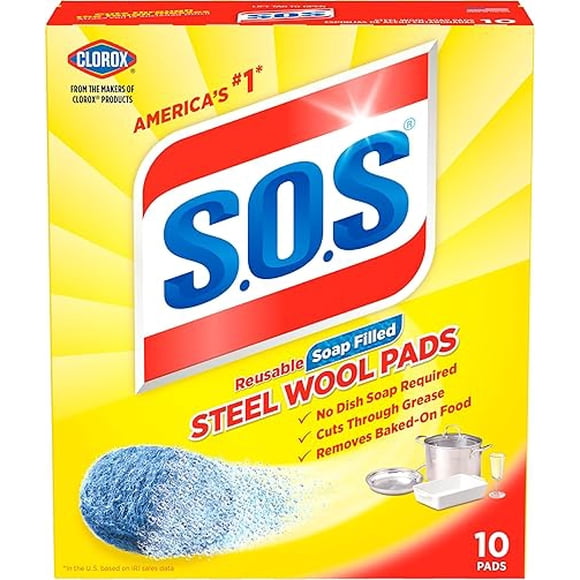 S.O.S 98014 Steel Wool Soap Pad (10 Count)