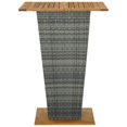 thumbnail image 3 of vidaXL Bar Table Grey 80x80x110 cm Poly Rattan and Solid Acacia Wood, 3 of 5