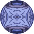 thumbnail image 1 of Ahgly Company Machine Washable Indoor Round Transitional Sky Blue Area Rugs, 7' Round, 1 of 7