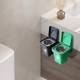 thumbnail image 3 of Lttoisl Stainless Steel Wall Mounted Trash Can & Ashtray with Lid, Compact Bathroom Waste Bin & Smoke Eliminator for Home & Office, Easy Clean Notch Design, Rust-Resistant, 7.3 x 7.3 x 9.5cm, 3 of 8
