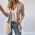 thumbnail image 2 of Yuyuzo Cardigan for Women Long Sleeve Open Front Ribbed Hem Solid Color Cardigan Casual Fall Coats, 2 of 6