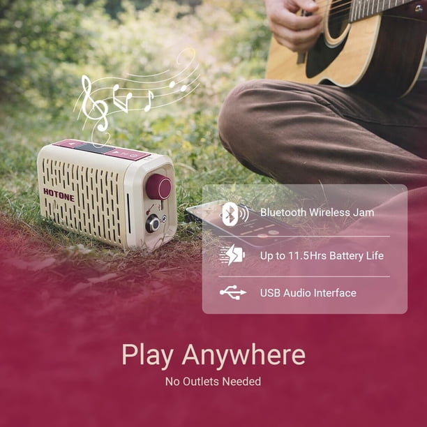 Hotone Pulze Mini Portable Guitar Amp with Bluetooth, 52 Amp