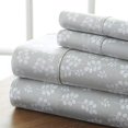 thumbnail image 2 of ienjoy Home Ensemble de Draps 4 Pcs à Motifs, Grand Lit, Gris Champ de Blé, 2 of 10