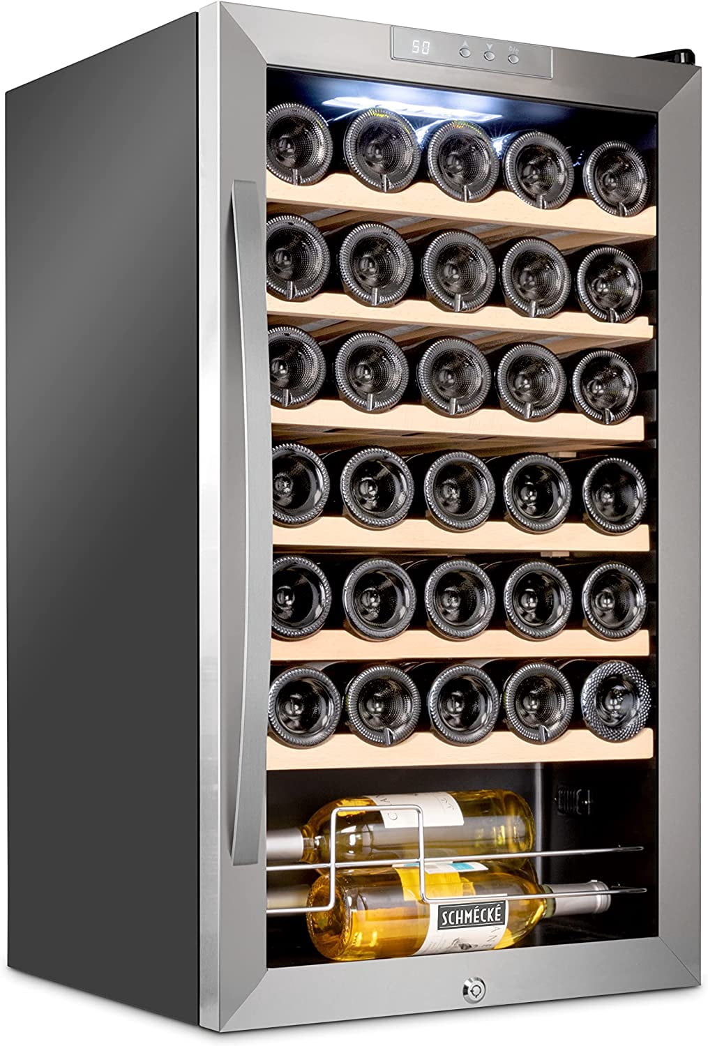 Schmecke Réfrigérateur à vin, Réfrigérateur à vin debout, Réfrigérateur à vin de 34 bouteilles