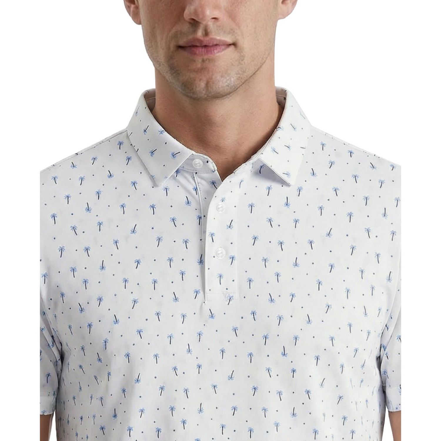 Ben Hogan Performance Men's Mini Palm Print Short Sleeve Golf Polo Shirt