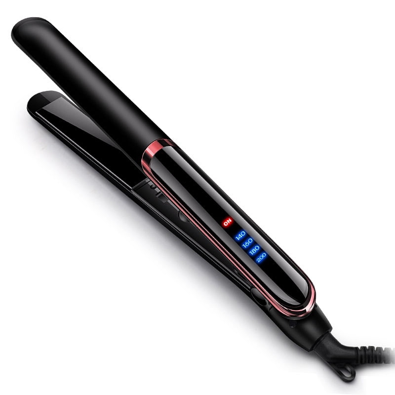 NETSENG Hair Straightener, Hair Straightener & Curler 2 in 1, Professional Hair Straightener for Women's Hair, Ceramic Tourmaline Ionic Hair Straightener, black