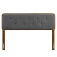 thumbnail image 2 of Collins Tufted Full Fabric and Wood Headboard - Walnut Charcoal, 2 of 4