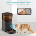 thumbnail image 3 of Video Automatic Pet Feeder with HD Camera, Food Dispenser for Cats and Dogs WiFi Smart Feeder with Camera 6L 2-Way Audio, Mobile Phone Control, Timed, 3 of 9