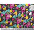 thumbnail image 3 of Soimoi Black Modal Satin Fabric Triangle Art Geometric Print Sewing Fabric Yard 42 Inch Wide, 3 of 3