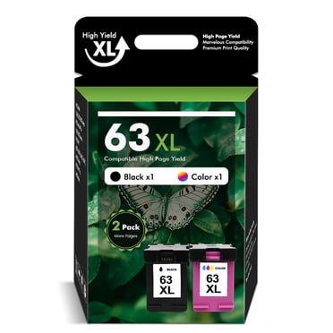 Cartouche d'Encre 63TG Compatible pour HP 63, Cartouches d'Encre Noires et Tricolores pour Officejet 3830 4650 5255 5258 4655 5252 Envy 4520 4512 Imprimante (Lot de 2)