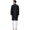 thumbnail image 3 of Kurta Pyjama pour Homme Vêtements Inde Mariage Fête (Noir, G), 3 of 5