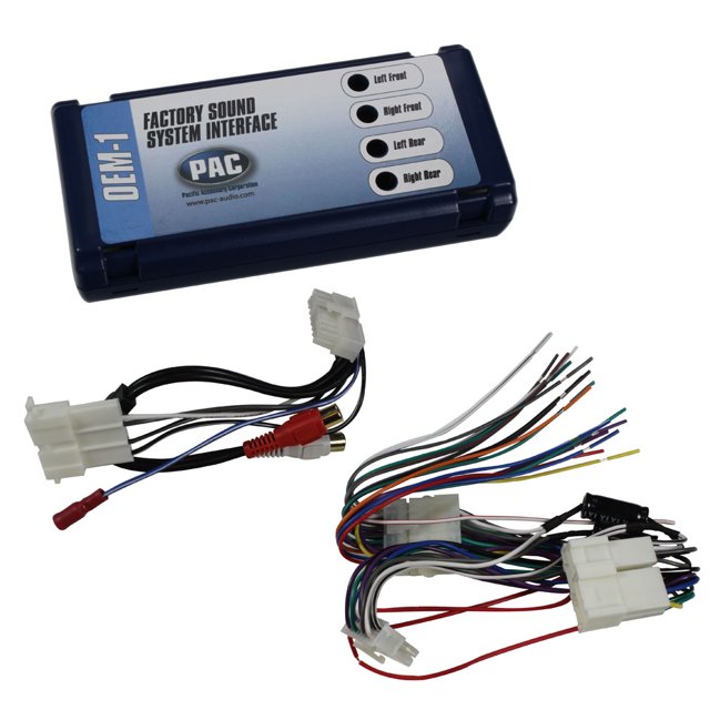 PAC - Territoire Restreint - ROEMVET-1 Interface Radio du Système Audio Haut de Gamme pour Corvette 1997-2004. l'Interface Multicolore Comprend un module compact Étiqueté « Interface du Système Audio d'Usine » avec des points de Connexion pour Haut-Parleurs avant Gauche, avant Droit, Arrière Gauche et Arrière Droit. Accompagnée d'Un Ensemble de Faisceaux de Câblage et de Connecteurs Multicolores Conçus pour Remplacer une Radio du Système Audio Haut de Gamme Installée en Usine dans les Chevrolet