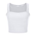 thumbnail image 4 of Timegard Camisoles pour Femmes Côtelées à Encolure Carrée Sans Manches Ajustées Confortables Courts T-Shirts Mode d'Été, 4 of 5