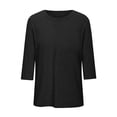 thumbnail image 4 of SwiftWear Tees for Women Plus Size Tops 3/4 Length Sleeve Round Neck Solid Casual Blouse, 4 of 4