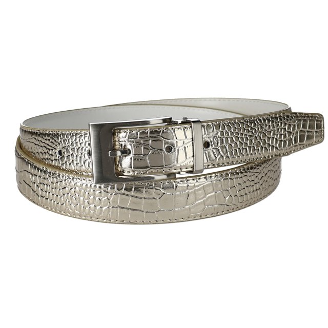 CTM® Ceinture en Cuir à Imprimé Croco