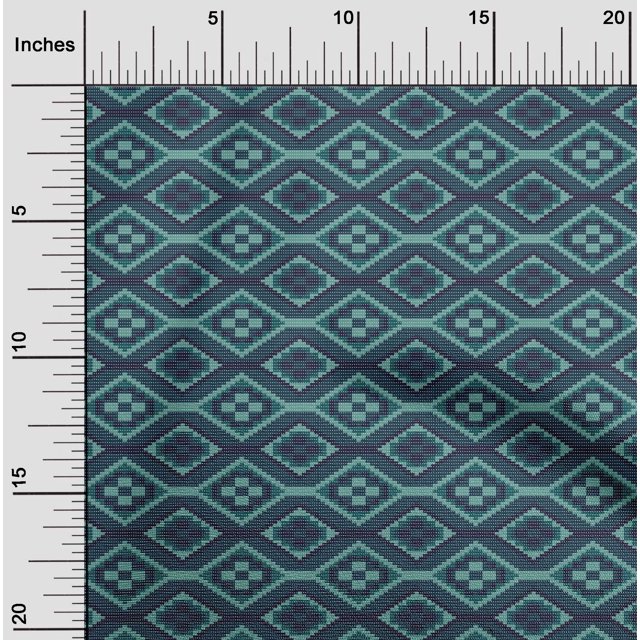 oneOone Cotton Silk Fabric Aztec Flame Stitch Print Fabric BTY 42 Inch Wide