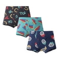 thumbnail image 1 of MIASHUI Boys Cotton Box Briefs Cartoon Print Briefs Multipack Children Underwear 3PCS,Purple,4-5 Years, 1 of 2