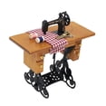 thumbnail image 1 of Mini Sewing Machine with Thread For Wooden 1/12 Dollhouse Miniature Furniture, 1 of 6
