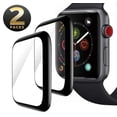 thumbnail image 1 of PST [2 Packs] 38mm Apple Watch iWatch Series 1 2 3 Screen Protector, Full Front Coverage Tempered Glass Screen Protector with Case Friendly & Bubble Free, 1 of 3