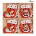 thumbnail image 2 of Coxeer Christmas Tree Decoration Wooden 12PCS Hanging Embellishments Xmas Tree Ornament, 2 of 10