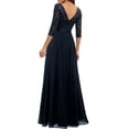 thumbnail image 4 of Faithtur Nouvelle Mode Femmes Longue Robe Couleur Unie Patchwork Dentelle V-Cou à Manches Mi Dos Sans Fermeture Éclair Robe Féminine, 4 of 5