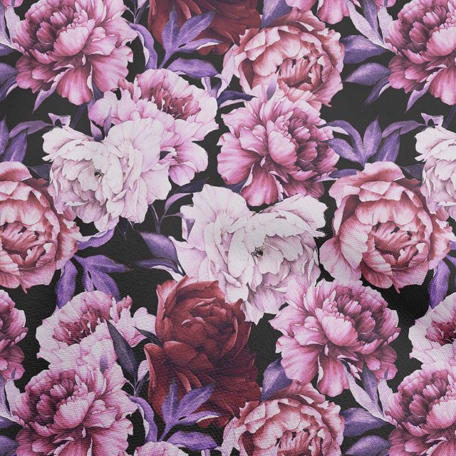 oneOone Polyester Spandex Maroon Fabric Floral Craft Projects Decor Fabric Printed By The Yard 56 Inch Wide-RK