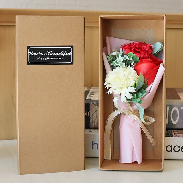 Heliisoer Coffret Cadeau de la Fête des Mères 3 Roses Savon