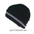 thumbnail image 4 of Bonnets Skull pour Hommes Doublure Réfléchissante Couleur Unie Tuque d'Hiver Chaude Multifonction Coupe-Vent Protection contre le Froid Cyclisme Décontracté Noir, 4 of 6